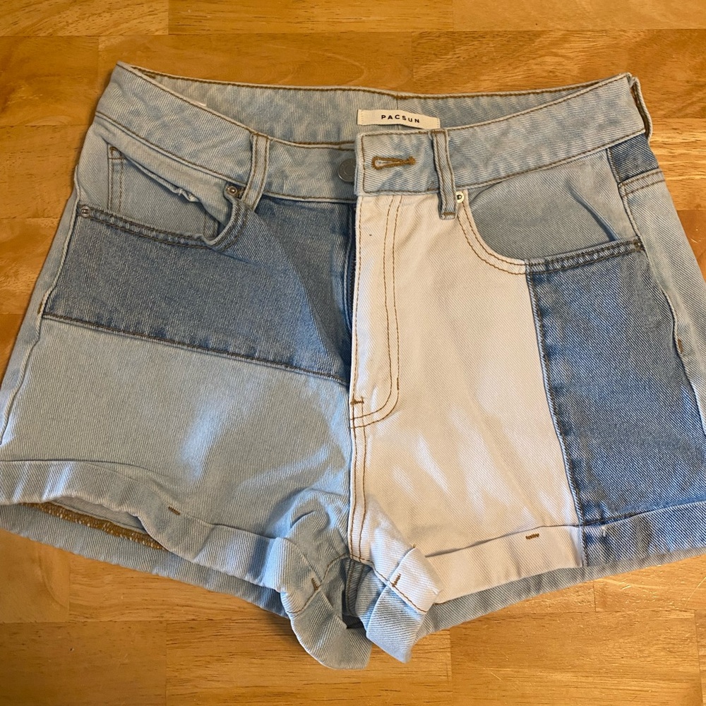 Pacsun Color Block Denim Shorts